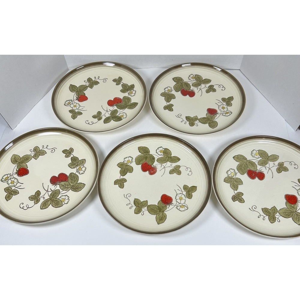 Metlox Poppytrail California Strawberry Stoneware Dinner Plates 10" Set of 5